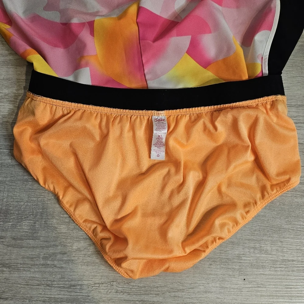 Justice Girls Board Swim Shorts Sport Camo XL 16/18 Pink Orange Lined